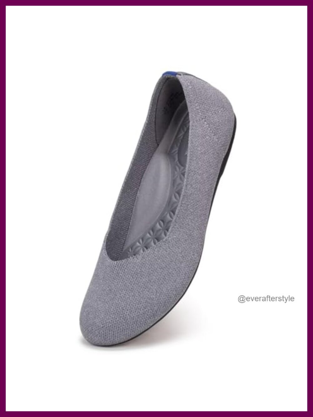 Women's Wide Width Ballet Flats Round Toe Knit Arch Support Slip On